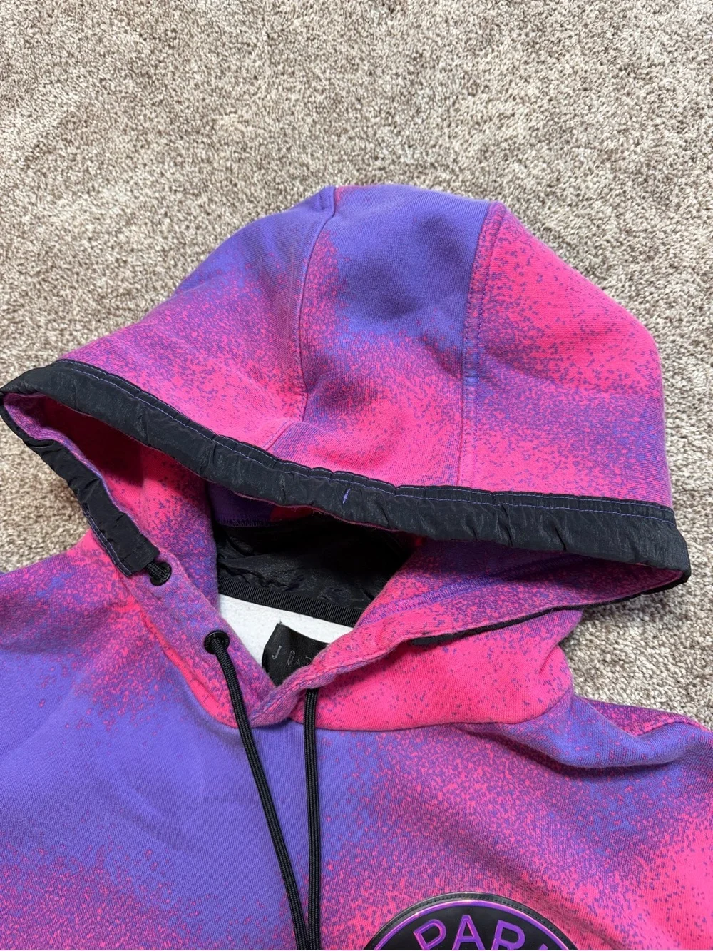 Jordan x Paris Saint-Germain Fleece Pink/Purple Tie Dye Hoodie size XL Psychic